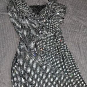 Fashion Nova Glittering Black Mini Dress